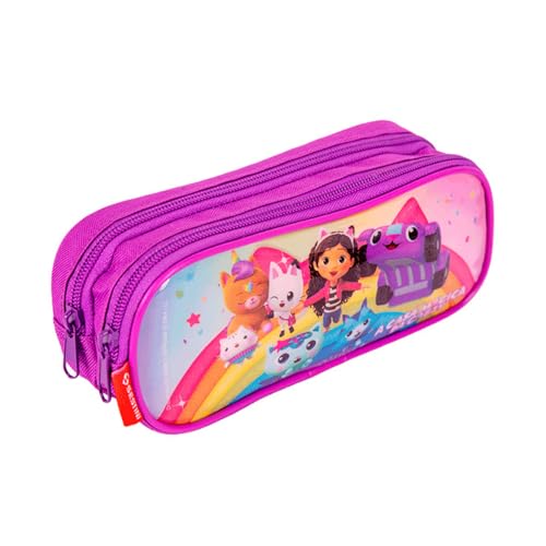 Kit Mochila De Rodinhas Lancheira Estojo Gabby Rainbows