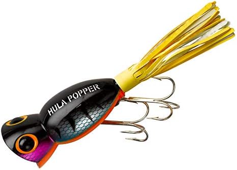 Arbogast Hula Popper Topwater Fishing Lure, Perch, G760 (2 in, 3/8 oz)