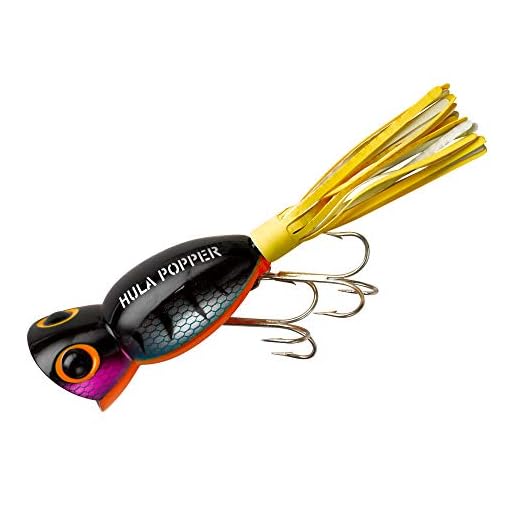 Arbogast Hula Popper Topwater Fishing Lure, Perch, G730 (1 1/4 in, 3/16 oz)