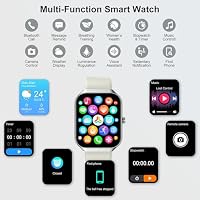 Smartwatch Herren Damen, 1.96" Fitnessuhr mit Telefonfunktion, Smart Watch Fitness Tracker SpO2 Pulsuhr Schlafmonitor Schrittzähler Uhr 113+ Sportmodi Sportuhr IP68 Wasserdicht für Android iOS Weiß – Ansicht 8