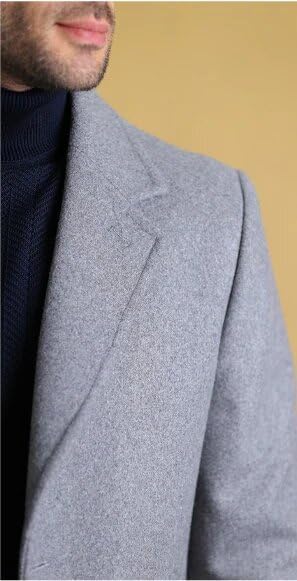 Bright Moons Men's Single Breasted Wool Blend Overcoat, Winter Long Trench Coat, Classic Notched Lapel Collar with Pockets - Image 5