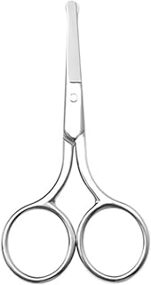 YSJJZRL Sharp Tip/Rounded Eyebrow Scissors Stainless Steel Scissors For Eyebrow, Nose Hair, Mustache, Beard (Rounded)