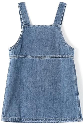 KIDSCOOL SPACE Baby Little Girl Denim Overalls,Simple Design Summer Jumpsuit Dress2