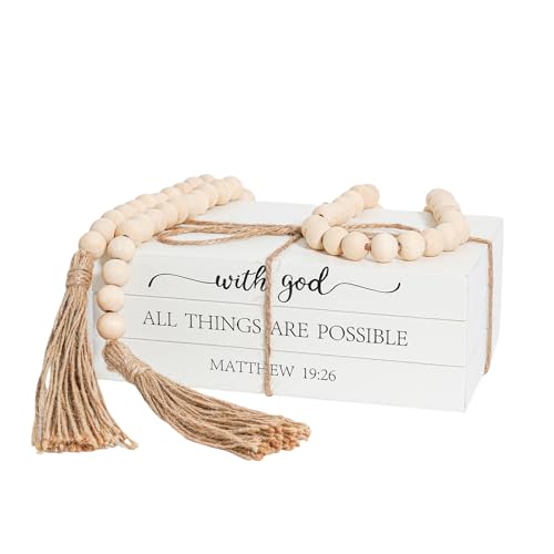 RUIRUICO Decorative Books for Home Decor, Wooden Faux Book for