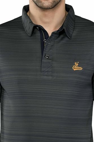 Image of STELLERS Men's Polo T-Shirt | Barcode Weave | Wrinkle Free | Soft and Feather Touch | Arid Play | Regular Fit