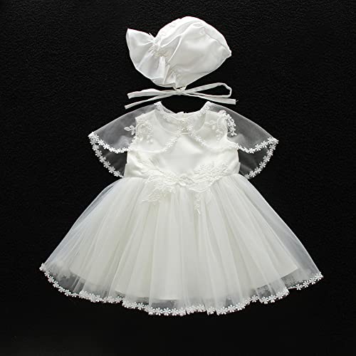 Baby Girls Christening Baptism Dress 3Pcs Embroidery Tulle Dresses for Party Birthday Wedding2