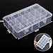 SGHUO 3 Pack 15 Grids Large Plastic Storage Organizer Box,15 Compartments with Dividers for Tackle Box, Beads, Washi Tape, Ribbon, Crafts, Art Supply 10.9X6.5X2.2inch