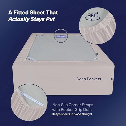 Kickoff Viscose Bamboo Sheets Twin Size 3-pc 100% Organic Bamboo Viscose Bed Cooling Sheets Twin Size Set Cool Bedding for hot Sleepers Sheet, Flat, Fitted, Pillowcase (Dove Grey, T)
