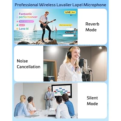 Wireless Lavalier Lapel Microphone for iPhone Mini Bluetooth Mic with Reverb, Portable Clip-on Mic for Video Recording, Vlogging, Podcast, Interviews, TikTok, YouTube