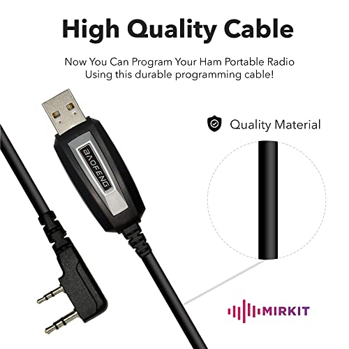 Image of Mirkit Baofeng Programming Cable for FRS 2 Way ham Portable Radio BAOFENG UV-5R /5RA /5R Plus /5RE /bf F8HP, UV3R Plus, BF-888S, 5R EX, 5RX3, GA-2S, BF-F8+, H777 + Free firmware MIRKIT channelist