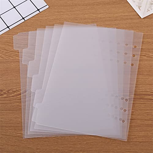 Briartw Divisórias transparentes com abas para fichário de 6 anéis, 2 conjuntos (12 folhas) para cas