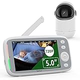 TakTark Camara Vigilancia Bebe, 5' Vigilabebes con Camara Rotación 300°, 720P Vigila Bebes con Cámara Inalámbrico Bebe Monitor con Visión Nocturna, VOX, Comunicación Bidireccional, Sin WiFi Sin App