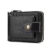 BAIGIO RFID Men Leather Zipper Wallet Zip Around Wallet Bifold Multi Card Holder Purse (Black)