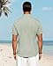 J.VER Men's Linen Shirts Short Sleeve Casual Button Down Shirt for Men Beach Summer Vacation Wedding Tops Green Large