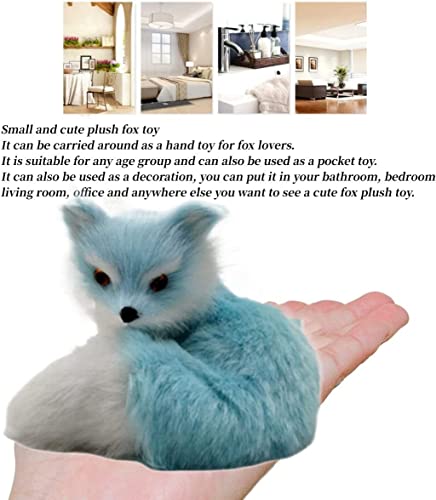 Dzyuzk-Fox Toy Children's Simulation Blue Fox Cute Realistic Plush Doll Blue Fox Plush Toy #TOP5