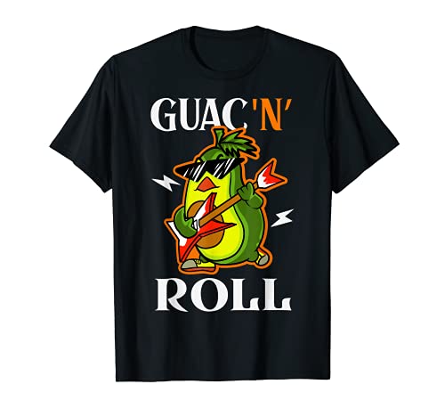 Guac N' Roll Music Lover Guacamole Divertido aguacate Camiseta