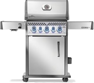 Napoleon Rogue PRO-S 425 Propane Gas Grill with Infrared Side and Rear Burners, Stainless Steel, Durable 5-Burner Grilling Experience
