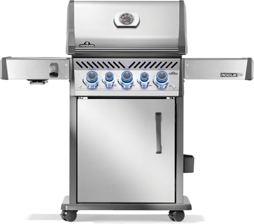 Image of Napoleon Rogue PRO-S 425 Natural Gas Grill with Infrared Side and Rear Burners, Stainless Steel, Durable 5-Burner Precision Cooking