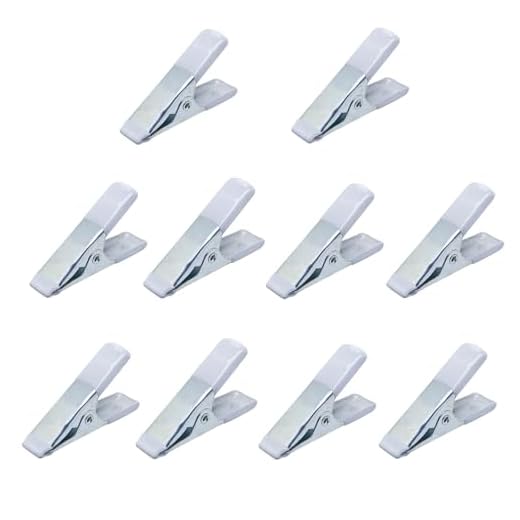 DCGFXIYU 10 Pcs Small Spring Clamps 2 Inch, Heavy Duty Clamps for Backdrop, Small Clamp with PVC Plastic Coated Handle, Perfect For Woodworking, DIY, Crafts, Photography (White)