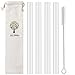 ALINK Reusable Clear Silicone Boba Straws, 4-Pack Extra Wide Smoothie Straws for Bubble Tea/ Shakes/ Tapioca Pearls with Cleaning Brush and Carrying Case