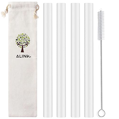 ALINK Reusable Clear Silicone Boba Straws (4-Pack)