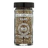 Morton & Bassett Organic Basil, .4-Ounce Jars (Pack of 3)