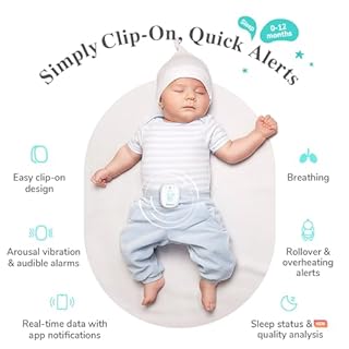 Sense-U Pro Baby Monitor – Breathing Movement, Rollover & Overheating Trackers for Better Sleep, Simple Clip-On Smart Sleep Monitor with Arousal Vibration, Audible Alerts & Sleep Analysis