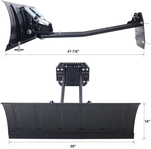 47in/55in/59in/72in Universal ATV/UTV Snow PLOW KIT,ATV Plow System,Steel Blade Complete Universal Mount Package (59in)