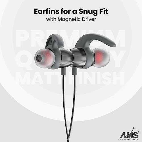 Image of AMS Royal Series Sports Wireless Neckband Earphone with Extra Bass Upto 35 Hours Playtime, Sweat & IPX5 Water Resistance, (NB22, Grey)