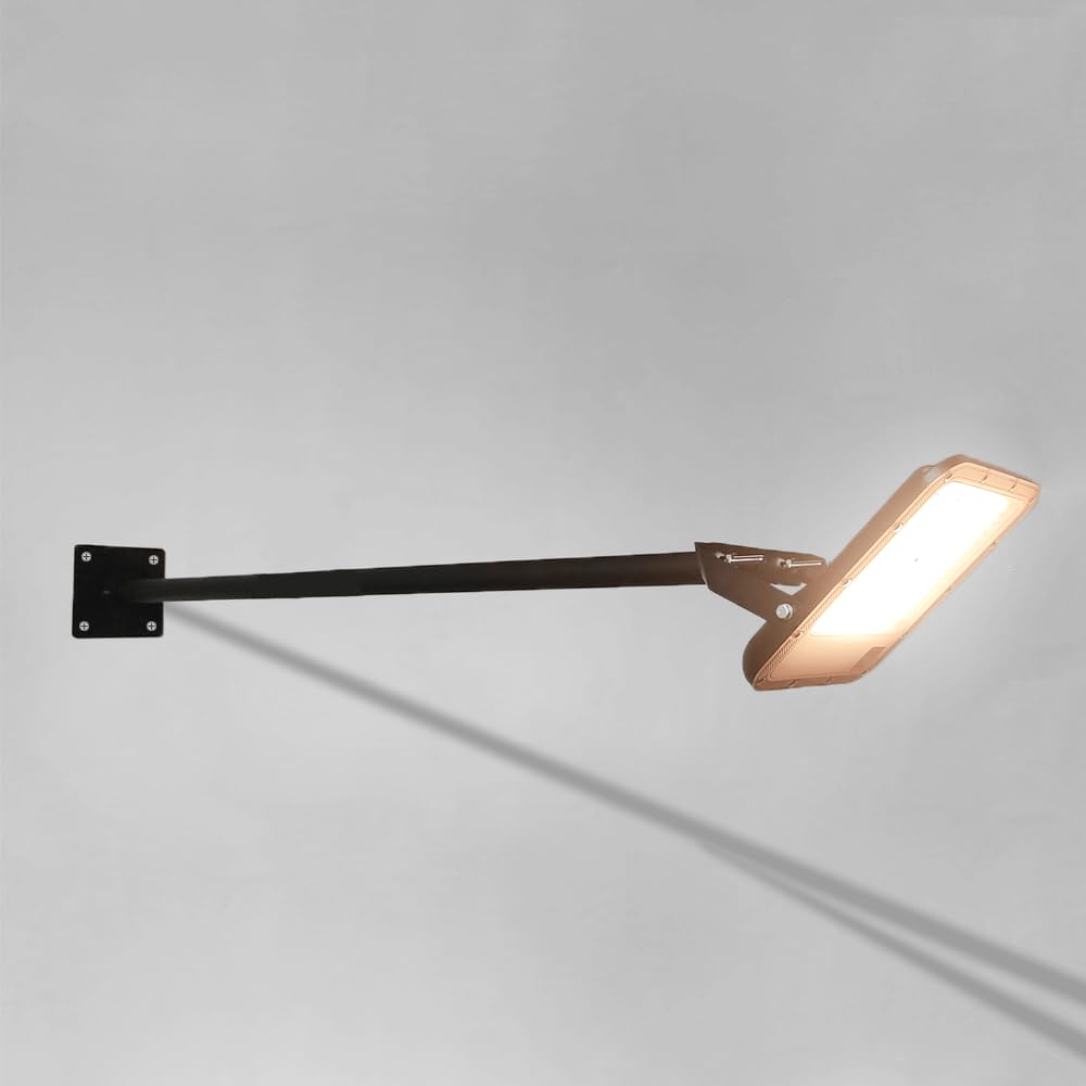 Supporto a Parete per Faretti LED da Esterno, Braccio di Fissaggio per Riflettori o Proiettori LED, 100cm, realizzato in acciaio, ideale per illuminare facciate, insegne o capannoni industriali (100CM
