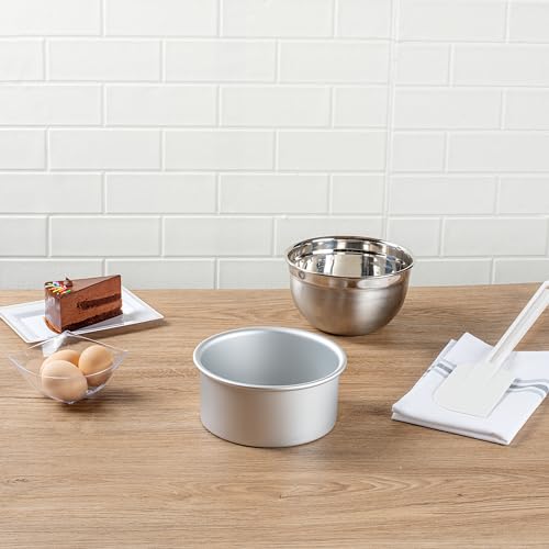 Restaurantware-Met Lux 6 x 3 Inch Straight-Sided Baking Tin, 1 Round Cake Pan - Oven-Ready, Freezable, Anodized Aluminum Round Baking Pan, Greaseproof, for Layer Birthday Cake by Restaurantware - Image 3