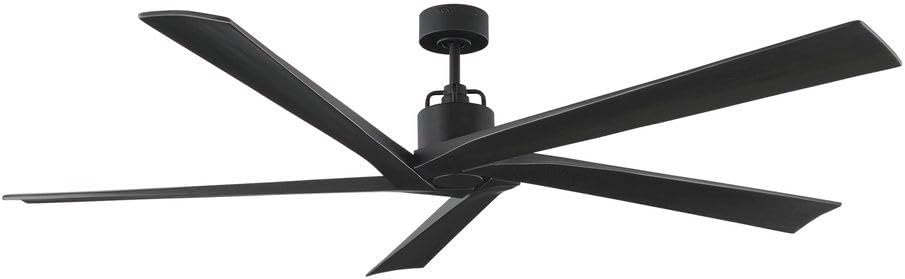 Monte Carlo 5ASPR70MBK Aspen 70" Indoor/Outdoor Damp Ceiling Fan with Remote Control, 5 Blades, Midnight Black