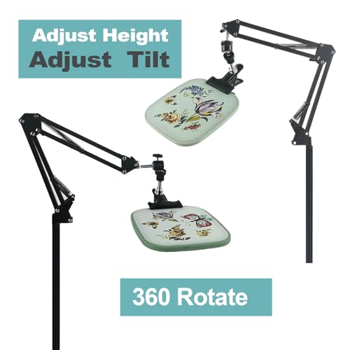 Image of Embroidery Hoops Stand,Rotate Hand Embroidery Floor Stand Embroidery Hoop Holder Stand Can Move Freely Hand Embroidery Stands Floor Cross Stitch Hoop Stand Suitable for
