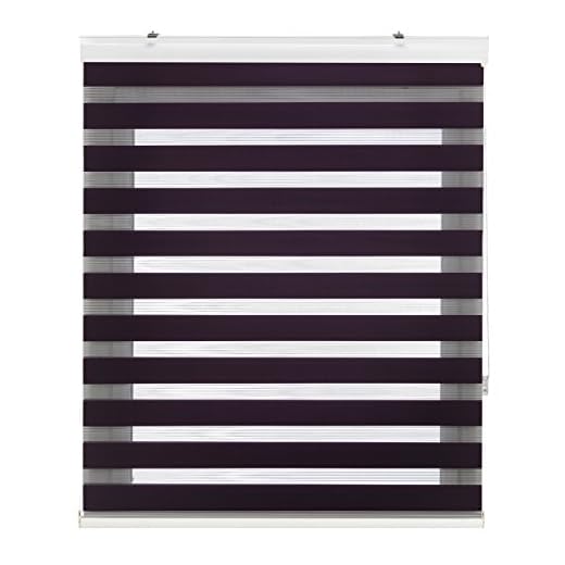 Blindecor Vela estor enrollable noche y día premium con galería | Violeta, estor de 140 x 180 cm (ancho x alto) | Tamaño de la tela 137 x 175 cm | Estor noche y día elegante