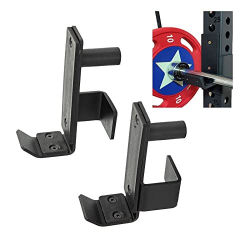ZOVOTA J-Hooks Langhantelhalter für Power Rack J-Cup Hantelablage passend für 7,6 x 7,6 cm Power-Cages Vierkantrohr (5,1 x 5,1 cm) Cover