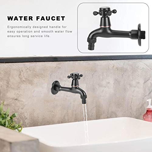 Sink Faucet, Vanity Antique Brass Faucet Single Waterfall Tap Faucet G1/2In Wall Washing Machine Black Vessel Faucet For Kitchen Toilet Bathroom #TOP2