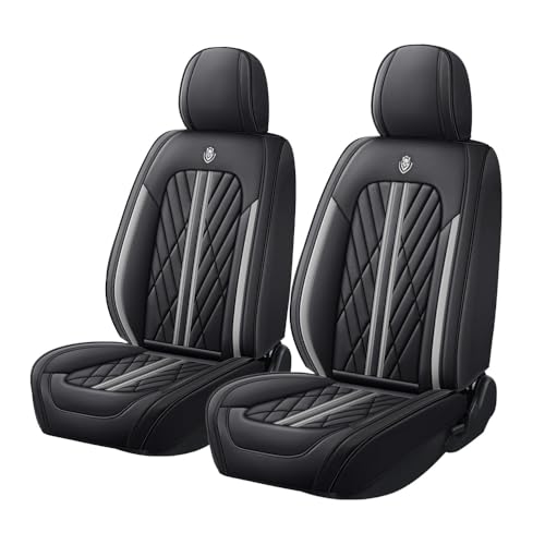 ルーミーに適用 シートカバー 保護マット 車 シート保護 滑り止め レザー 防水・防汚 通気性 丸洗いok 汎用 内装カスタムパーツ オールシーズン対応 前席用 簡単取付 プラック&グレー 2分席セット 4P ZDD9-RS-14