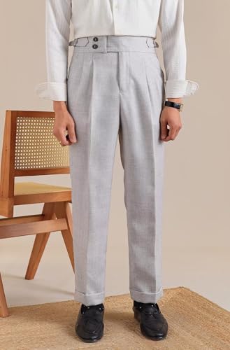 Men's Casual Linen Pants Slim Fit Lightweight Summer Beach Trousers Slacks4