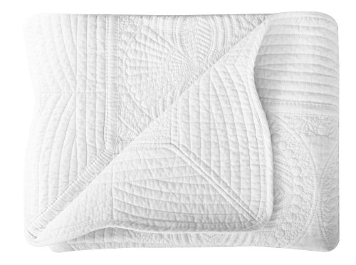 Lullaby Infant Blankets All Weather Lightweight Embossed Baby Quilt, White