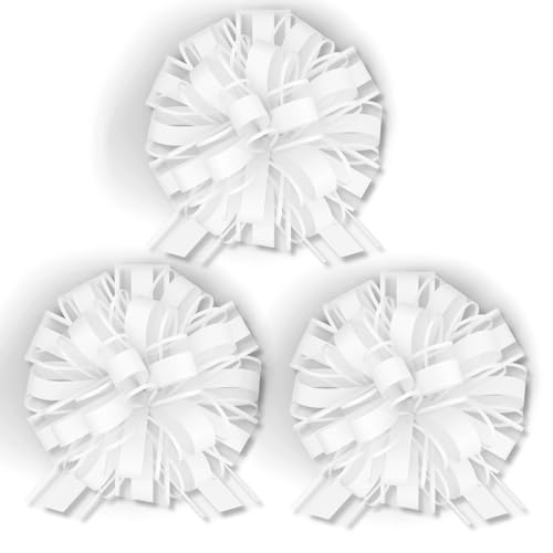 Instabows Insta Bows 8 Inch Big Bow For Bike White Lace & Ribbon Pull Bow Makes Large Bow Perfect For Really Giant Gift Wrapping Present Or Toy Car 3 Instant Bows For Big Christmas Gifts cover