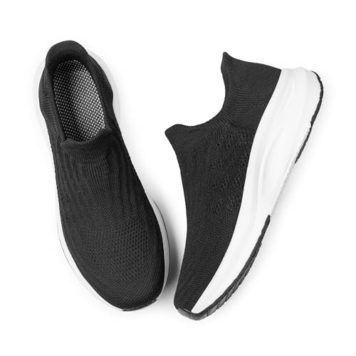 vibdiv Slip-in Lazy Shoes Women Sock Sneakers Hands Free Flat Casual Lightweight Comfortable Breathable Laceless