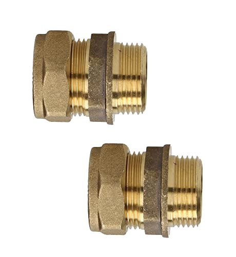 UKDD® Paire de coupleurs en fer mâle en laiton BSP de compression 22 mm x adaptateurs droits 22 mm