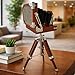 Decorative Wooden Adjustable Tripod Camera Vintage Design Unique Look Collectible Studio Item Brown Color Movie Prop Video Props