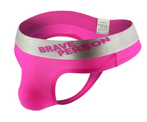 YUYUPREF Sexy Low Rise G-string Men's Fashionable T-back Ice Silk Thong Small Pouch Underwear (US, Alpha, Large, Regular, Regular, Rose)