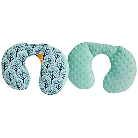Medi Partners Neck Cushion for Baby 100% Cotton/Minky Baby Neck Cushion for Stroller Car Ride Travel Sleep Neck Pillow Snooze Roll Cover