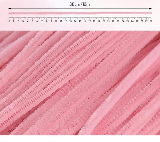 Image of 100Pcs Pipe Cleaners Craft Set | Chenille Stem Fuzzy Sticks DIY Craft Supplies for Art Projects Activities, Decorations, Flower Making, Modeling & Sculpting (Muted pink)