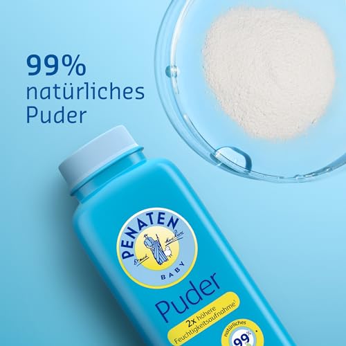 Penaten natürliches Baby Puder mit Aloe & Vitamin E, Puder auf Basis von Maisstärke, pflegt sanft Babyhaut, frisches und trockenes Hautgefühl 3