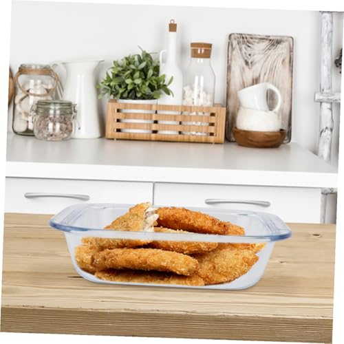 Plat carré micro-ondes four assiette de cuisson verre borosilicate 1,1l conservation - 7