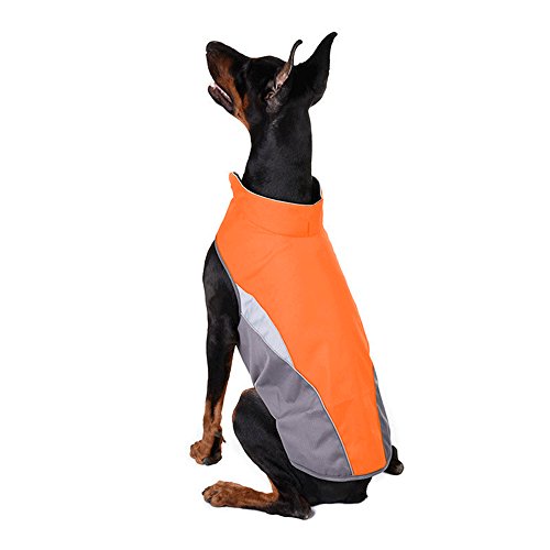 Sild Pet Dog Jacket Outdoor Indoor Activities Waterproof Windproof Reflective Dog Cold Weather Winter Coat Dog Vest Autumn Pet Apparel For Small Medium Large Dog (L, Orange) #TOP4