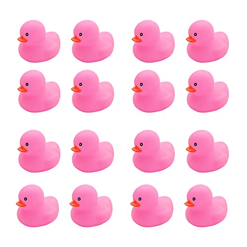 16PCS Pink Rubber Duck Kids Bath Duck Toys Squeak Rubber Ducks in Bulk Rubber Ducks Baby Shower Duck Decorations Party Favors (2.2)